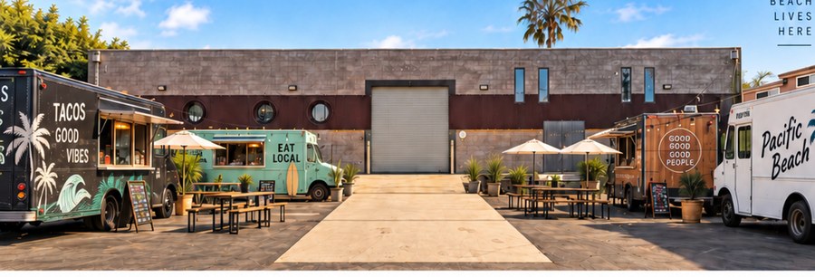 Food truck vendor lot in Pacific Beach